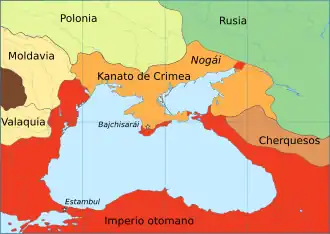 Contrôle du territoire de l'Ukraine en 1600