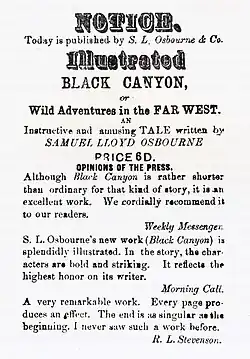 Facsimilé avec commentaires élogieux : deux imaginaires et un signé de Stevenson