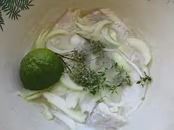 Marinade de blaff de poisson au citron vert.