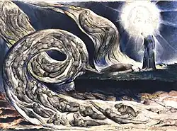 William Blake, Le Cercle de la Luxure, Paolo et Francesca, 1824 - 1827, 374&nbsp;×&nbsp;530&nbsp;mm, City Museum and Art Gallery, Birmingham.