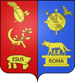 Les armoiries de la commune de Caudebec-lès-Elbeuf, Normandie, France.