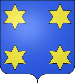 Dessin vectorisé du blason de Bonne-Espérance : d'azur cantonné de quatre étoiles d'or à six rais