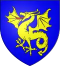 Dragon Langue : toujoursD'azur à un dragon d'or, lampassé de gueules, s'essorant en fasce.(Bévillers)