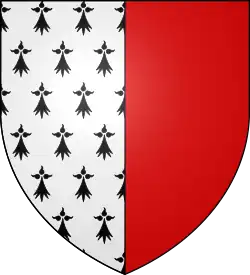Armes de la famille de Bailleul, «&nbsp;parti d'hermine et de gueules&nbsp;».
