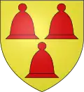 Armorial de Geire. Héraldique : D'or, à trois chapeaux de juif de gueules (2 et 1). Cimier : Un vieillard vêtu de gueules, issant d'un cuvier au naturel et se coiffant d'un chapeau de juif.
