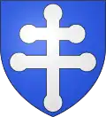 Blason de Marsanne avec sa croix patriarcale bourdonnée.