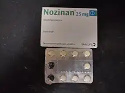 Boîte de Nozinan 25&nbsp;mg en France