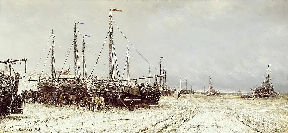 Bateaux sur la plage de Schéveningue (1874), Amsterdam, Rijksmuseum.