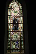 Vitrail représentant saint Otmar dans l'église de Bodman-Ludwigshafen (Allemagne)