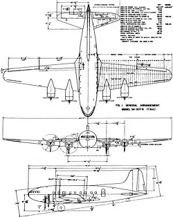 Description de l'image Boeing 307 Stratoliner 3 view drawing.jpg.