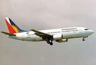 Un Boeing 737-300 de Philippine Airlines similaire à celui impliqué dans l'accident.