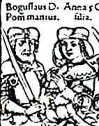 Dessin représentant Anne Jagellon aux côtés de son mari.