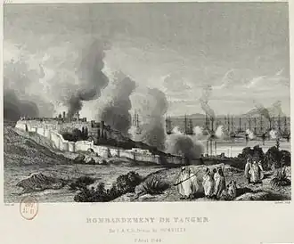 Bombardement de Tanger en août 1844 par la flotte française.