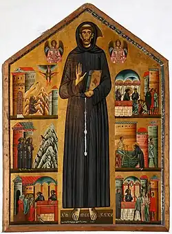 Saint François et les Histoires de sa Vie, peinture de Bonventura Berlinghieri, Pescia, env. 1235.