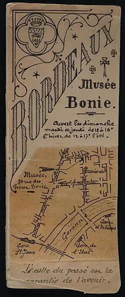 Affiche publicitaire Musée Bonie.