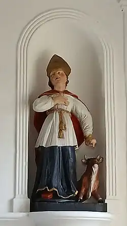 Statue de Saint Cornély en la chapelle de Bonne-Nouvelle de Donges.