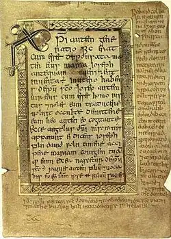 Folio 5r : début de l'évangile de Mathieu (lettrine Chi-ro)