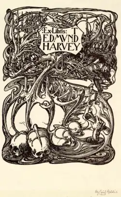 Ex-libris (eau-forte, 1896) pour Thomas Edmund Harvey