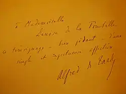 signature d'Alfred de Tarde