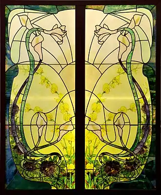 Attribué à Louis Trézel et Gambursyno, vitraux.