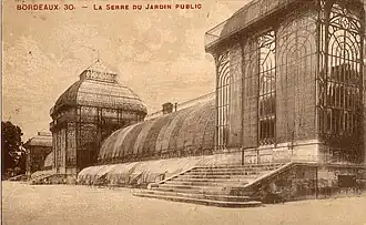 L'ancienne serre du Jardin botanique de Bordeaux (1859).