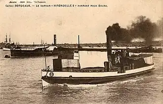 L'Hirondelle 8, vapeur à passager construit en 1867.