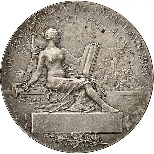 XIIIe&nbsp;Exposition de Bordeaux (1895), revers (« Société philomatique »).