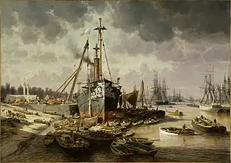 Le port en 1871, par Edmé-Émile Laborne.