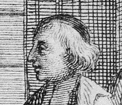 Profil de Bossuet en 1694, le jour de la remise du dictionnaire à Louis XIV