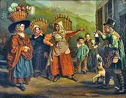 Botteresses agaçant un braconnier, Barthélemy Vieillevoye, 1836.