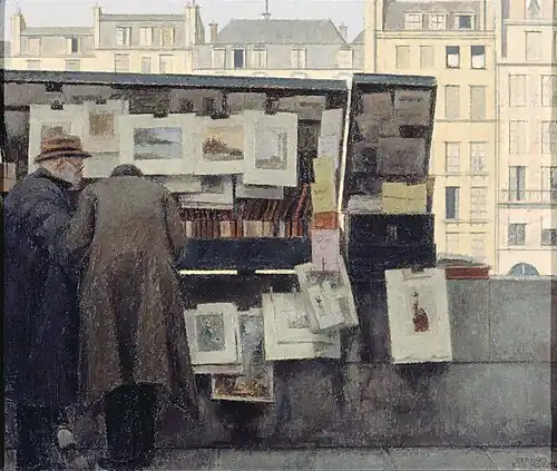Bouquiniste sur le quai des Grands-Augustins (vers 1949), huile sur toile, Paris, Musée Carnavalet.