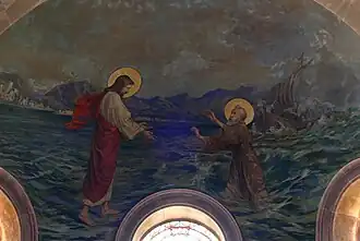 Fresque Jésus marchant sur les eaux (XIXe-XXe).