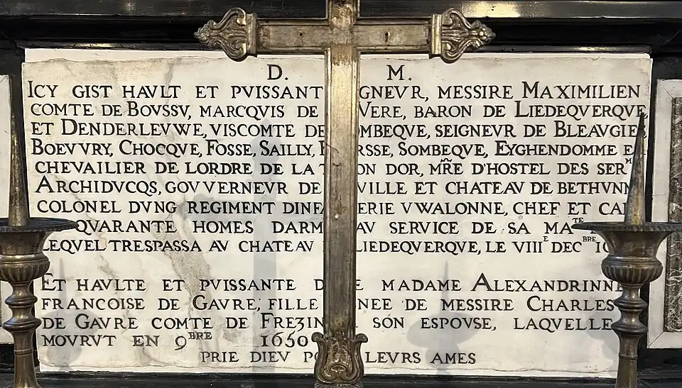 Dalle funéraire de Maximilien (1650).
