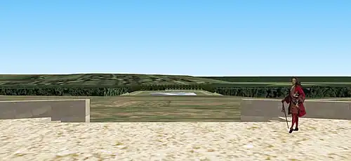 Vue depuis l'escalier du bout de la perspective.