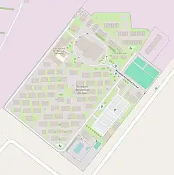 Carte de la Base-vie de Bouygues au nord d'Achgabat.