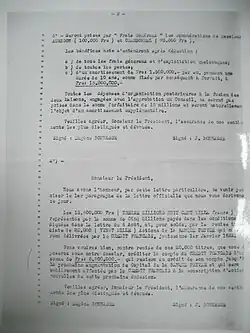Lettre d'affaire tapée à la machine.