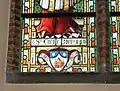 Vitrail héraldique Ecuyer Charles Haus (1824-1905) Église Saint-Amand, Beernem.