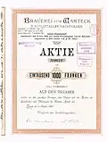 Action de la Brasserie zum Warteck en date du 1. Octobre 1889