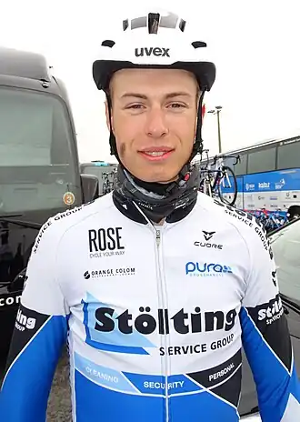 Alex Kirsch lors du départ de la Handzame Classic 2016 à Bredene.