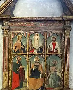 Chapelle Saint-Pierre : Retable triptyque peint vers 1500.