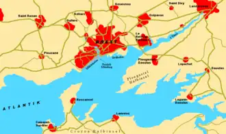 Brest et ses alentours.