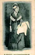 Ancien costume briançonnais, carte postale de 1850