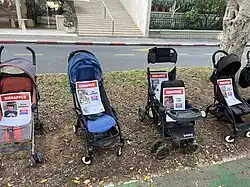 Opération « poussettes vides » à Tel Aviv (28 octobre 2023).