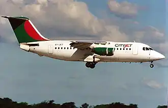 British Aerospace BAe-146-200 EI-JET de CityJet en 1996.