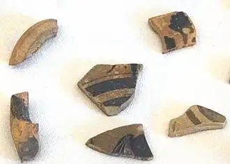 Céramique à figures noires importée d'Attique