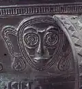 Dessin anthropomorphe sur un tambour de l'âge du bronze, Bali