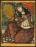 Femme au tambourin, Iran, XIXe&nbsp;siècle