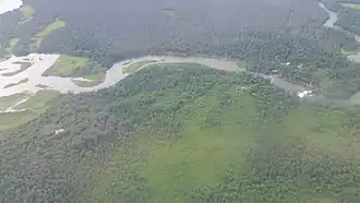 Vue aérienne des chutes en 2018