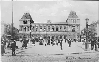 La place Rogier et l’ancienne gare du Nord à Bruxelles.