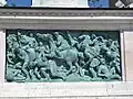 Étienne II Bocskai combattant les mercenaires impériaux, sculpture sur le Monument du millénaire à Budapest